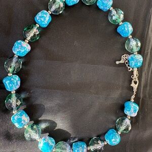 Stunning stone and faceted bead Necklace